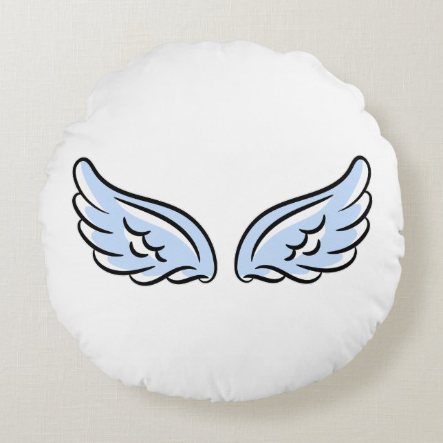 Cute Little Angel Vingar Rund Kudde (Framsidan)