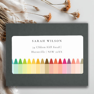 Cute Little Artist Crayon Roligt Rainbow Adress Fraktsedel