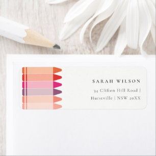 Cute Little Artist Crayon Roligt Rainbow Adress Returadress Etikett
