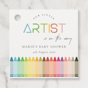 Cute Little Artist Crayon Roligt Rainbow Shower Gåvor Etiketter