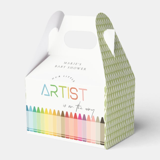 Cute Little Artist Crayon Roligt Rainbow Shower Presentaskar (Framsidan Sidan)