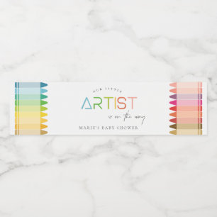 Cute Little Artist Crayon Roligt Rainbow Shower Vattenflaskor Etikett