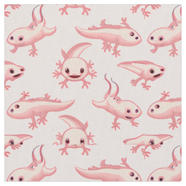 Cute Little Axolotls Tyg (Närbild)