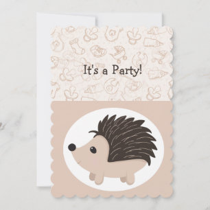 Cute Little Baby Hedgehog Animal Birthday Kids Inbjudningar