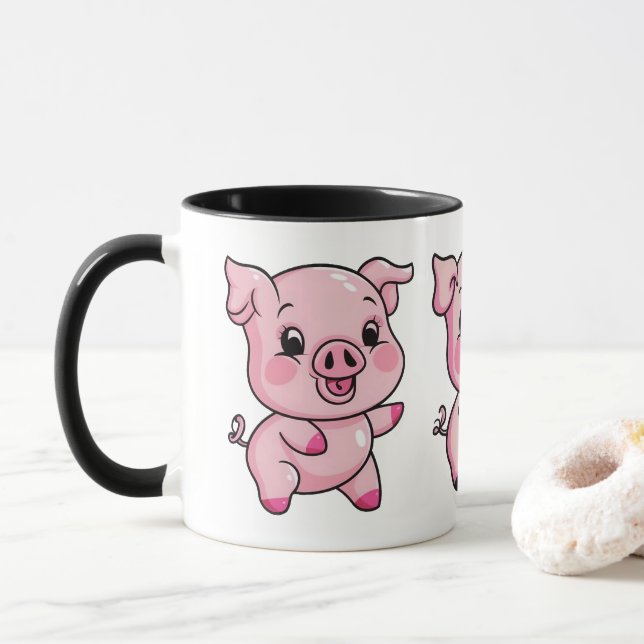 Cute Little Baby Pig Mugg (Med munk)