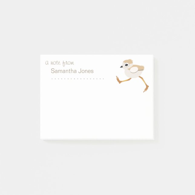 Cute Little Baby Sandpiper Piping Plover Post-it Block (Framsida)