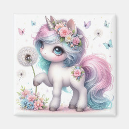 Cute Little baby unicorn med regnbåge #11 Magnet
