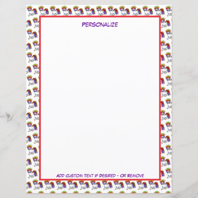 Cute Little Baby Unicorn Rainbow Färg personalize (Framsida)