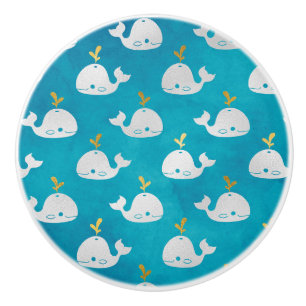 Cute Little Baby Whales Ocean Sea Theme Knopp
