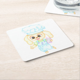 Cute Little baker Underlägg Papper Kvadrat