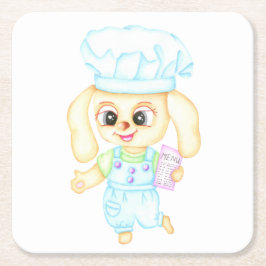 Cute Little baker Underlägg Papper Kvadrat