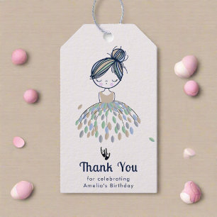 Cute Little Ballerina Princess Birthday Tack Presentetikett