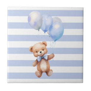 Cute Little Bear i Blue Kakelplatta