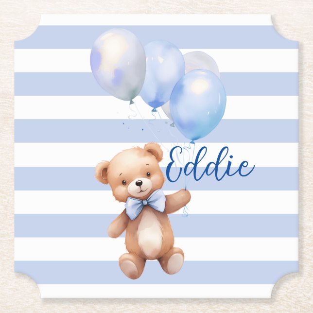 Cute Little Bear i Blue Underlägg Papper (Framsida)