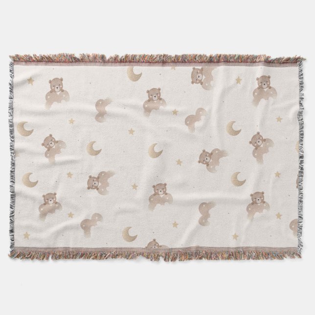 Cute Little Bear Mönster Filt (Framsidan)