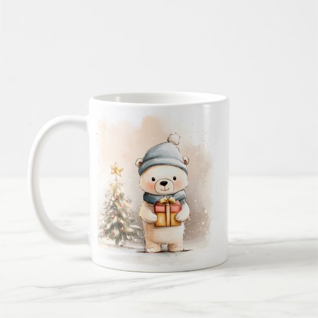 Cute Little Bear Mug Cozy Winter Gift Kaffemugg (Vänster)