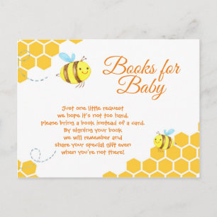 Cute Little Bee Baby Shower Bokar för Baby Card Inbjudan Vykort