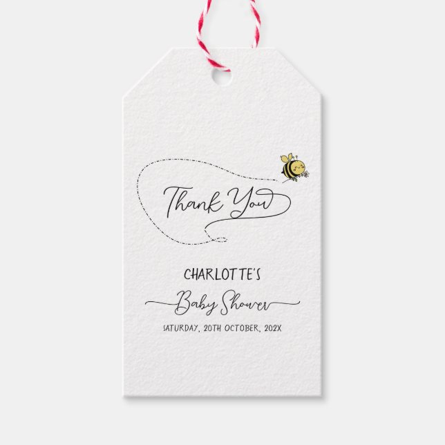 Cute Little Bee Baby Shower Presentetikett (Framsidan)