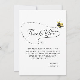 Cute Little Bee Baby Shower Tack Kort