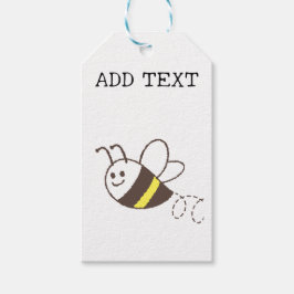 Cute Little Bee Flies White Baby Shower Presentetikett