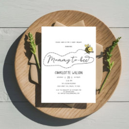 Cute Little Bee-Mamma till Bee Baby Shower Inbjudningar
