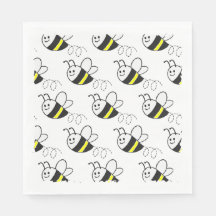 Cute Little Bee Mönster White Baby Shower