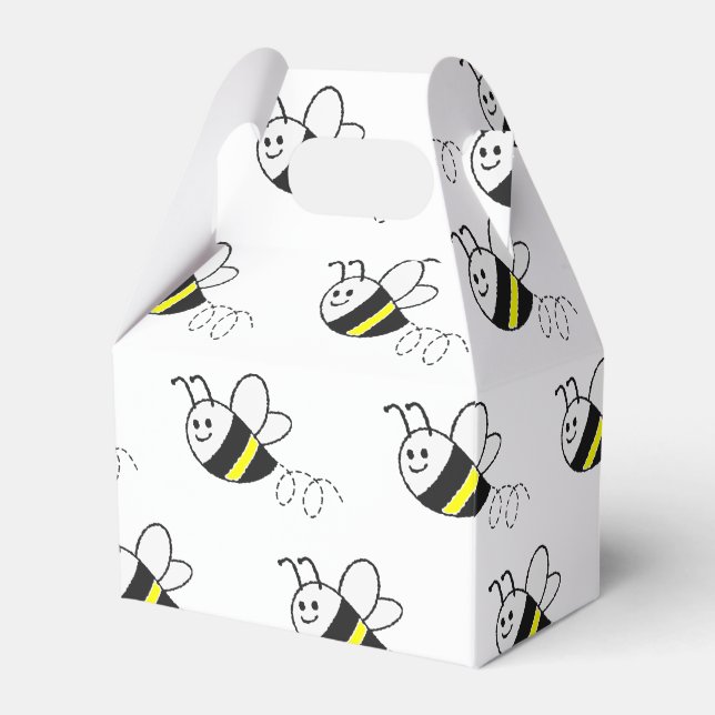 Cute Little Bee Mönster White Baby Shower Presentaskar (Framsidan Sidan)