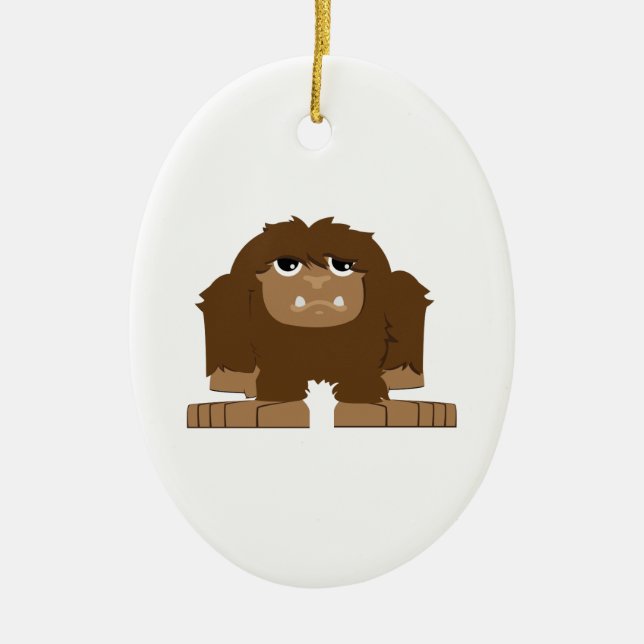 Cute Little Bigfoot Julgransprydnad Keramik (Framsidan)