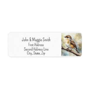 Cute Little Bird Wildlife Nature Animal Art Returadress Etikett