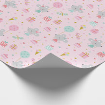 Cute Little Birday Mouse med presenter och tårtRos