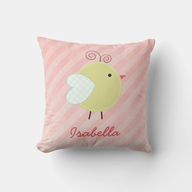 Cute Little Birdie Personlig Pillow Kudde (Framsida)