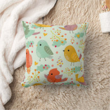 Cute Little Birds Dekorativ kudde