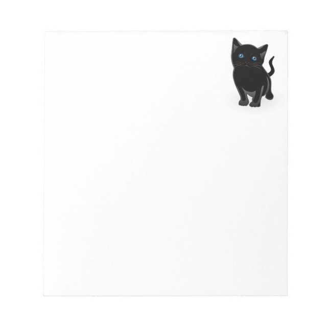 Cute Little Black Cat Anteckningsblock (Framsida)