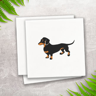 Cute Little Black och Tan Dachshund - Doxie Hund Pappersservett