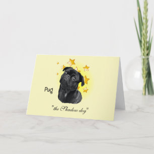 Cute Little Black Pug är en stjärna Kort