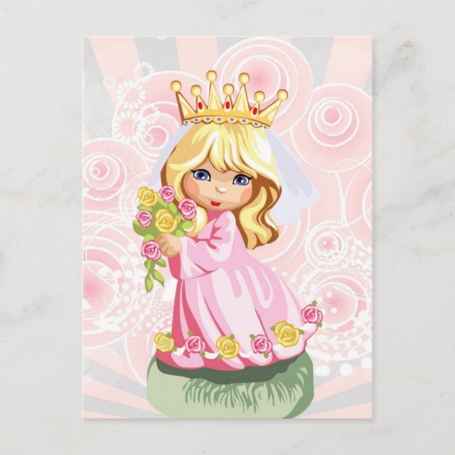 Cute Little blonde princess bar krona Vykort (Framsida)