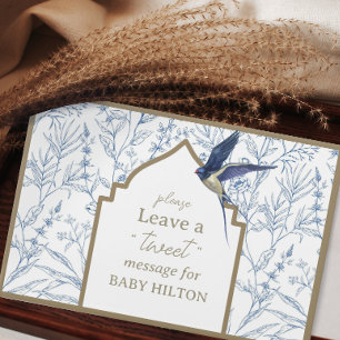 Cute Little Blue Bird Shower Guest Bok