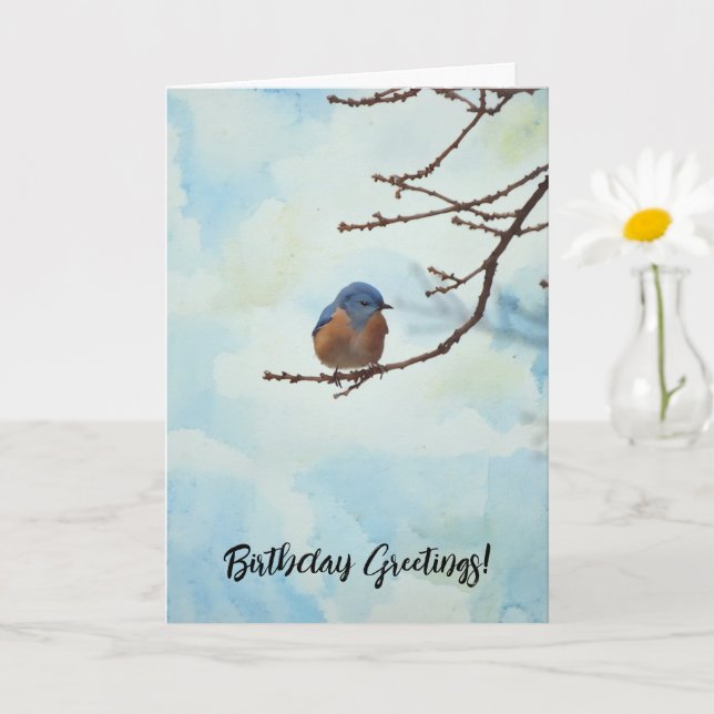 Cute Little Blue Birthday Card Kort (Liten växt)