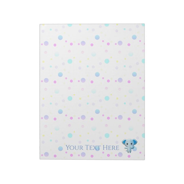 Cute Little Blue Boy Elephant Anteckningsblock (Roterad)