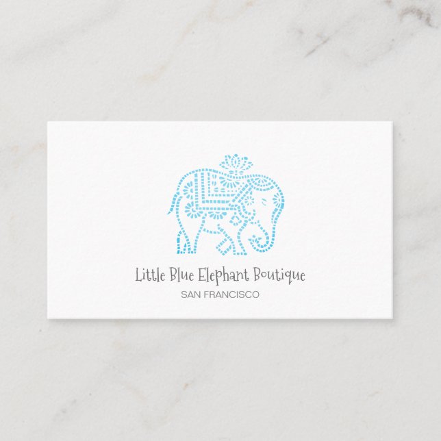 Cute Little Blue Elephant Barn och Baby Boutique Visitkort (Framsida)