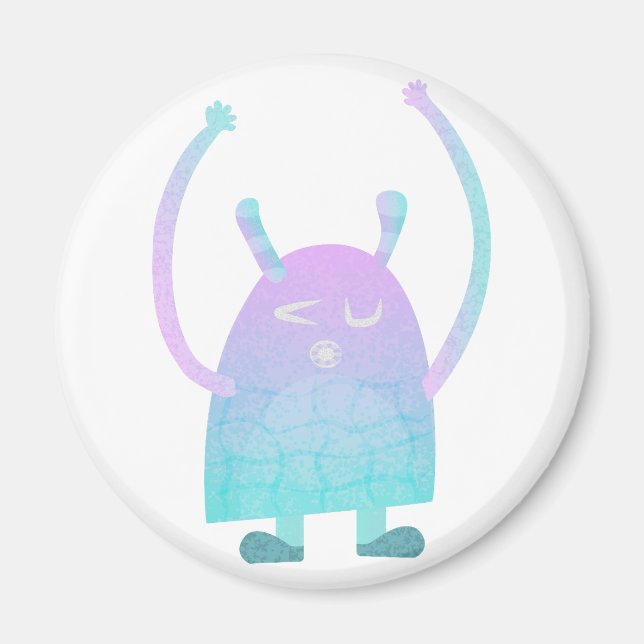 Cute Little Blue Monster Magnet (Framsidan)