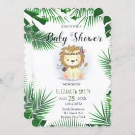 Cute Little Boho Lejon Pojke Shower Inbjudningar