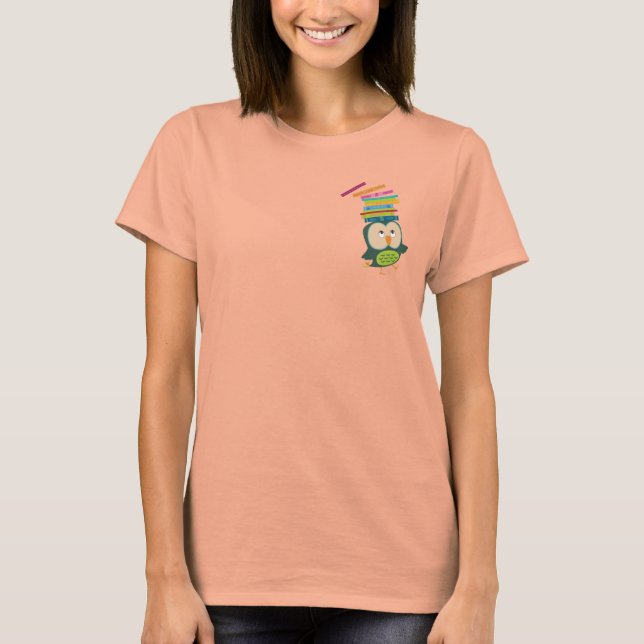 Cute Little bok uggla Tee Shirt (Framsida)