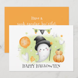 Cute Little Boo Baby Halloween Card Meddelande