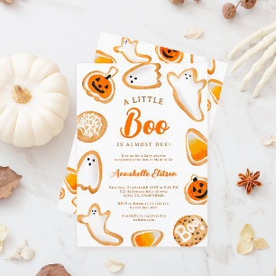Cute Little boo cookies Halloween babydusch Inbjudningar
