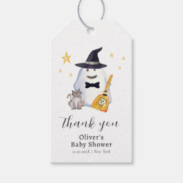 Cute Little Boo Ghost Boy Shower Tack Presentetikett