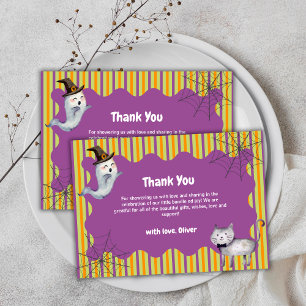 Cute Little Boo Ghost Cat Fall Autumn Shower Tack Kort