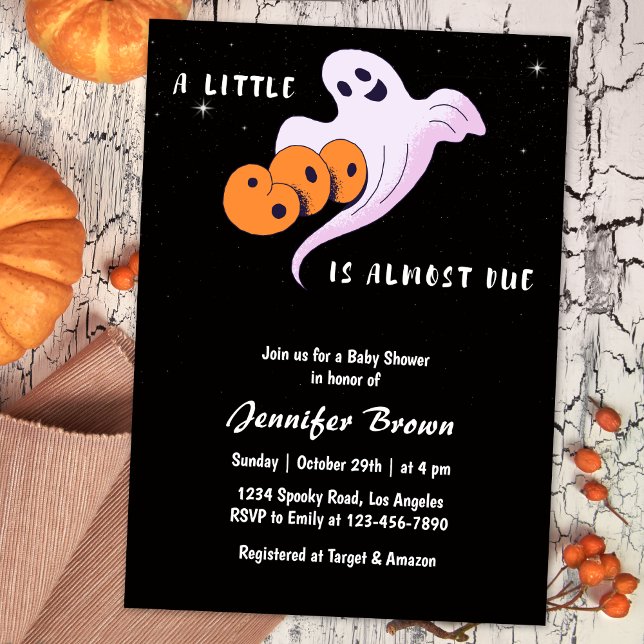 Cute Little Boo Ghost Halloween Baby Shower Inbjudningar (Skapare uppladdad)