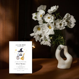 Cute Little Boo Ghost Hollaween Boy Shower Inbjudningar