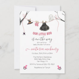Cute Little Boo Halloween Ghost Baby Shower Inbjudningar